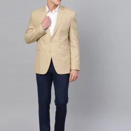 ManQ Beige Slim Fit Notch Lapel Blazer image 5