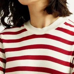 Levi's White Regular Fit Striped T-Shirt image 5