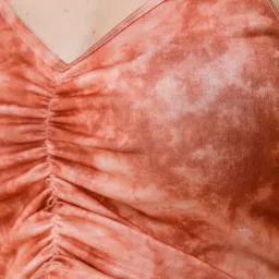 Scorpius Brown Self Design Crop Top image 5