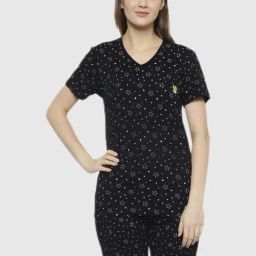 Vimal Jonney Black Graphic Print Pajama Set-picture-32