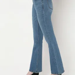 Vero Moda Light Blue Flared Fit High Rise Bootcut Jeans image 3