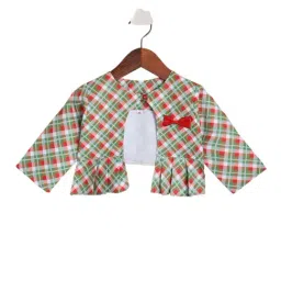 The Magic Wand Kids Green & Red Checks Bolero Shrug-picture-21
