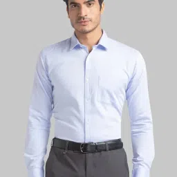Park Avenue  Blue Cotton Slim Fit Shirt-picture-20