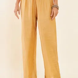 Soch Red & Golden Woven Pattern Unstitched Dress Material image 5