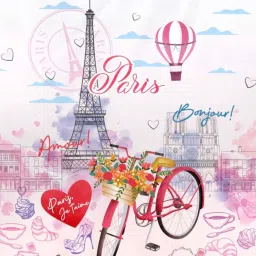 DDecor Wanderlust Conversational Pink Cotton 136 TC Double Bedsheet With 2 Pillow Covers image 5