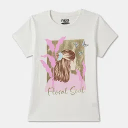 R&B Kids White Graphic Regular Fit T-Shirt-picture-18