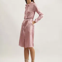 Iconic Pink Cotton Printed A-Line Dress image 3