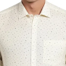 Turtle Light Yellow Slim Fit Printed Shirt image 5