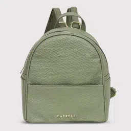 Caprese Olive Faux Leather Medium Backpack-image-32