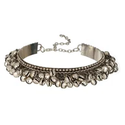 Aatmana Silver-Plated Ghungroo Beaded Oxidized Handcrafted Bangle Style Bracelet image 5