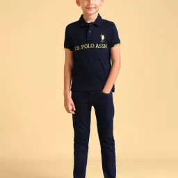 US Polo Kids Boys Navy Cotton Printed T-Shirt-image-20