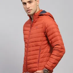 Monte Carlo Rust Regular Fit Quilted Hooded Jacket image 3