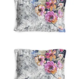 DDecor Primary Floral Pink & Blue 136 TC Cotton Double Bedsheet with 2 Pillow Covers image 5