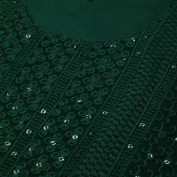 SWAGG INDIA Green Embroidered Straight Kurta image 5