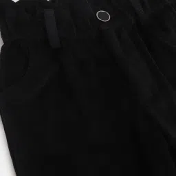 Blue Giraffe Girls Black Cotton Solid 1 Trouser image 3