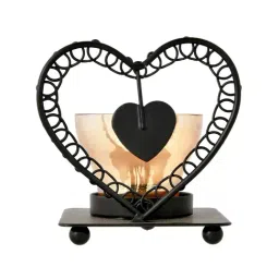 Tayhaa Black Metal Heart Tealight Holder - Set of 2 image 5
