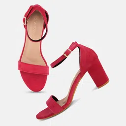 DressBerry Embellished PU Block Peep Toes image 2