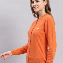 Monte Carlo Orange Wool Textured Cardigan image 3