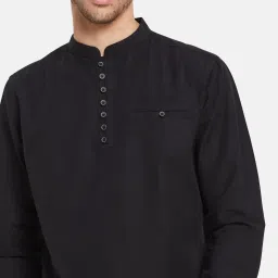 METTLE Black Cotton Regular Fit Shirt image 5