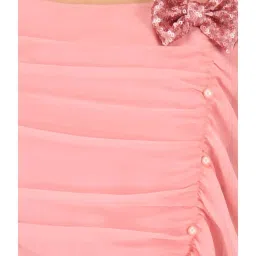 Cutecumber Kids Peach & Pink Embellished Shift Dress with Hairband image 5