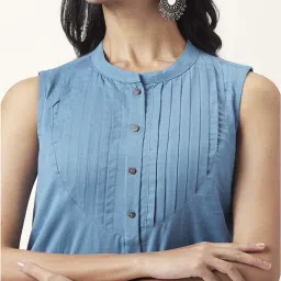 Rangmanch by Pantaloons Blue Cotton Straight Kurta image 5