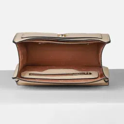 Allen Solly Beige Textured Satchel image 5