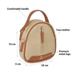 Mochi Off White Solid Medium Sling Handbag image 3