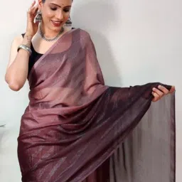 Saree Mall Maroon Printed Sarees With Unstitched Blouse image 3