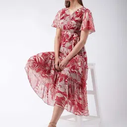 Miss Chase Red Printed A-Line Dress-picture-36