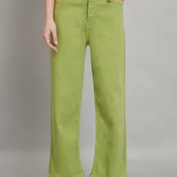 Angelfab Green Cotton Relaxed Fit High Rise Jeans-picture-11