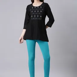 TWIN BIRDS Women Regular Fit Sleek Ethnic Knitted Kurti Pant with Functional Pocket-picture-20