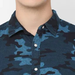 Pepe Jeans Navy Regular Fit Camouflage Shirt image 5