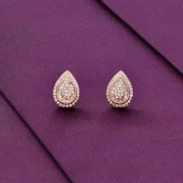 Kai Jewel Sterling Silver Tear Drops Casual Rose Gold Stud Earrings-image-44
