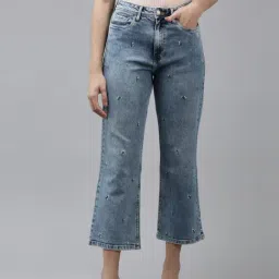 Van Heusen Blue Cotton Embroidered Mid Rise Jeans-picture-38