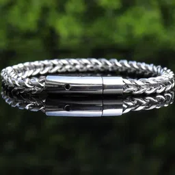 STYLEKRAFT Unisex Silver-Plated Link Bracelet image 1