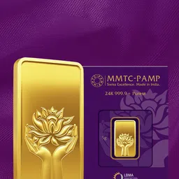 MMTC-PAMP Unisex 24KT Gold 999.9 Minted Bar Lotus Certicard QR - 5 g-picture-20