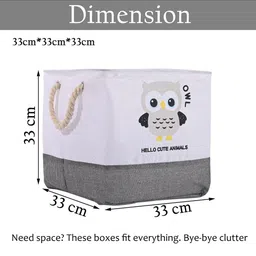 Aura 2 Pcs White & Grey Printed Drawer Storage Basket with Handle image 3