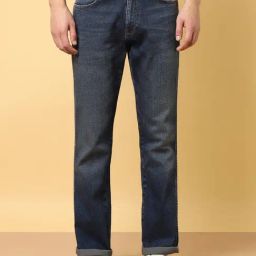 Wrangler Millard Dark Blue Straight Fit Lightly Washed Jeans-picture-24
