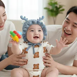 REFFER Kids Self Design Woollen Beanie Caps image 5