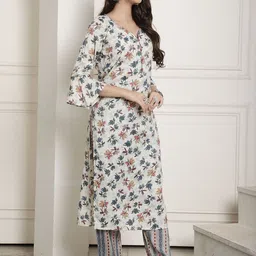 Rajnandini Printed V-Neck Tunic & Trousers Co-Ords image 2