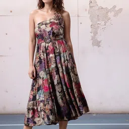 Amarasha Floral Print Fit & Flare Midi Dress-image-21
