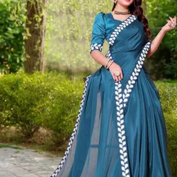 jayant creation Blue Poly Georgette Sarees-picture-12
