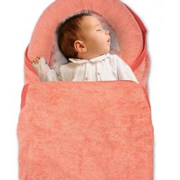 BAYBEE Cotton Swaddle Wrap with Head Protection Support & Velcro Closure - Orange-picture-30