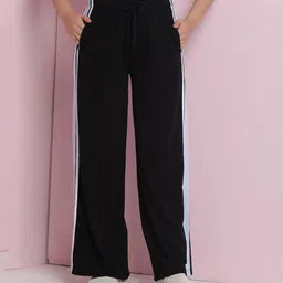 Lil Tomatoes Cotton Looper Side Taped Track Pants - Black-picture-38