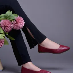 Shoetopia Geometric Designed Ballerinas - Red image 1