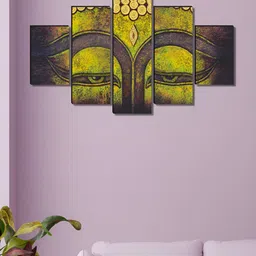 Myntra Elegant Homes Green & Grey 5 Piece Wood Other Wall Paintings-image-90