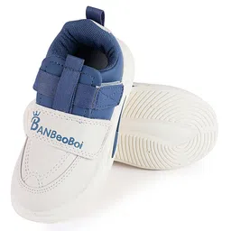 PASSION PETALS Colour Blocked & Typography Designed With Velcro Closure Shoes - Blue & White image 3