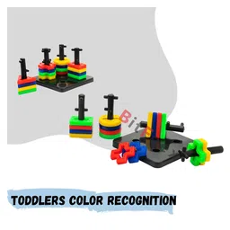 BitFeex 4 Shape Sorting & Stacking Toys Toddlers, Montessori Color Recognition Stacker, Early Educational Blocks Puzzles-(4 Shapes) (16 pieces) image 3