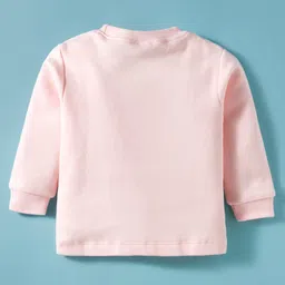 Tango Fleece Knit Full Sleeves Winter Wear T-Shirt & Joggers Set with Hot Air Balloon Print - Pink image 3