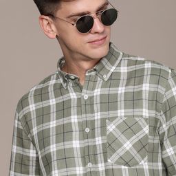 French Connection Slim Fit Opaque Checked Pure Cotton Casual Shirt-picture-31